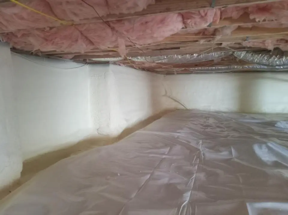 Crawl space encapsulation with closed-cell spray foam for Commercial Roof Restoration in Glenwood Springs